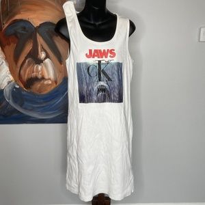 Calvin Klein 105W39NYC x Jaws White Jaws Tank Top Dress Italy Size Medium